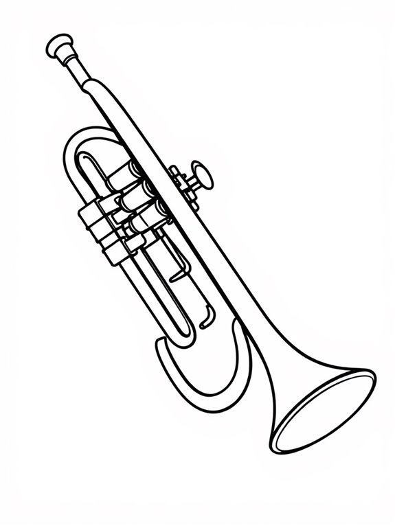 trumpet coloring activity page