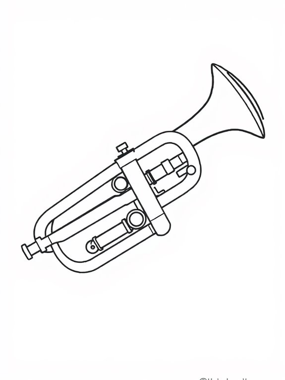 trumpet coloring activity page