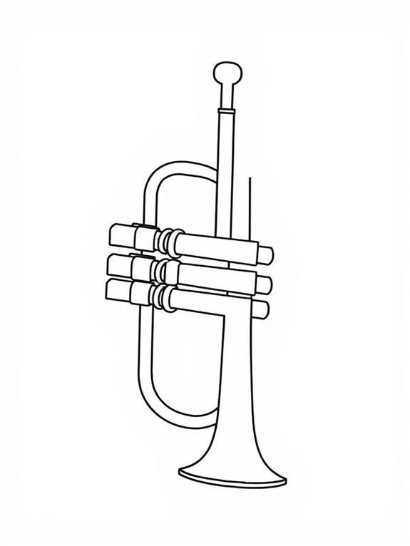 trumpet coloring page design