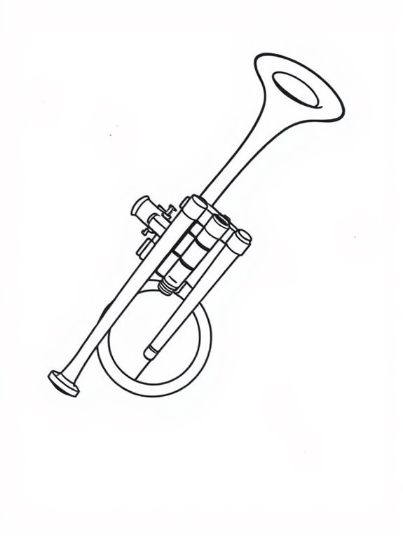 trumpet illustration for coloring