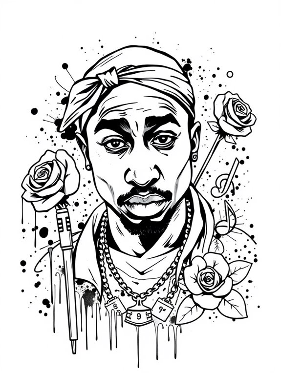 tupac shakur graffiti coloring