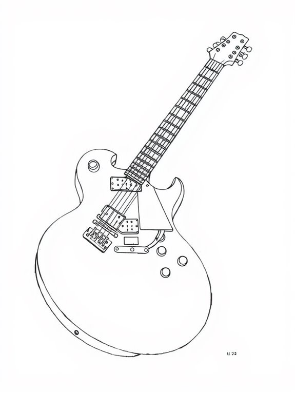 u2 guitar coloring page