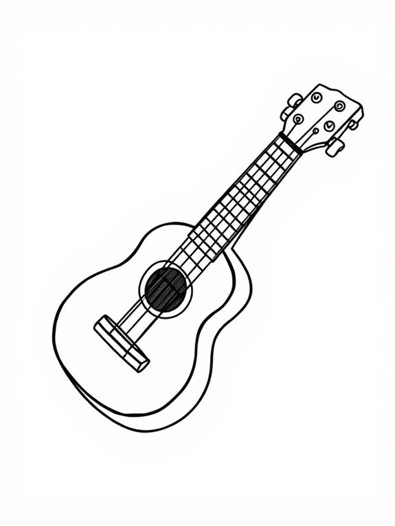 ukulele coloring page design