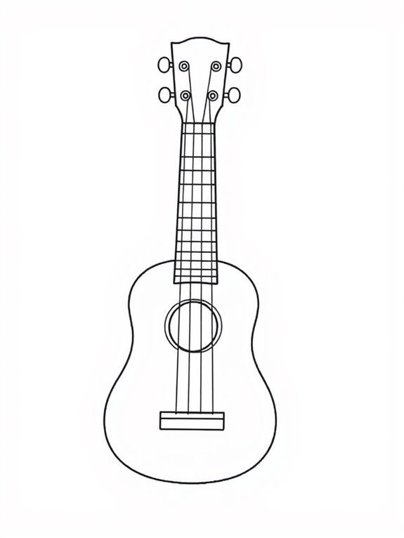 ukulele coloring page design