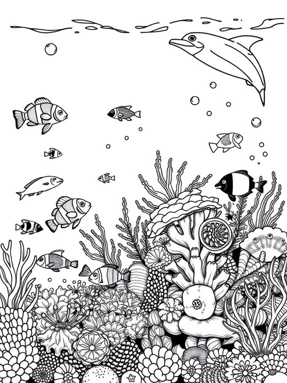 underwater coloring page design