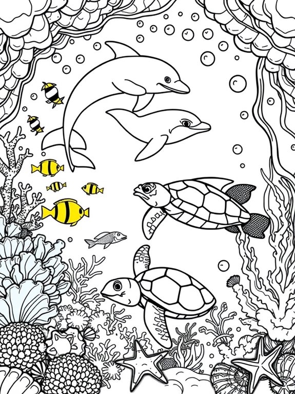 underwater coloring page fun