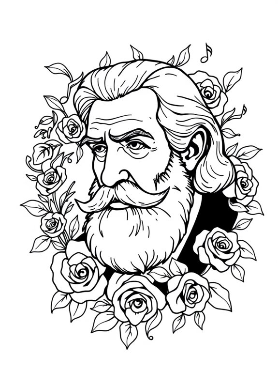 verdi themed coloring page