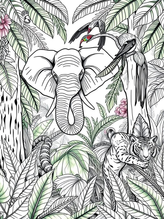 vibrant jungle animal art