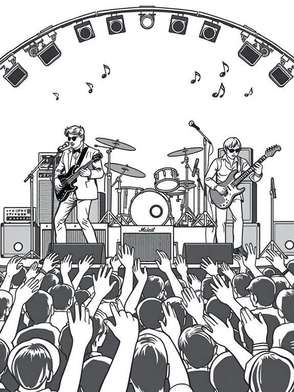 vintage concert line art