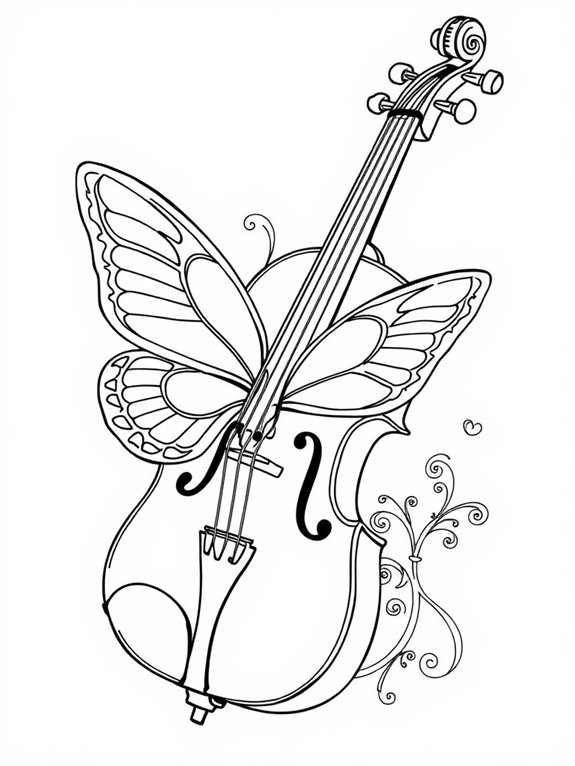 violin and butterfly illustration