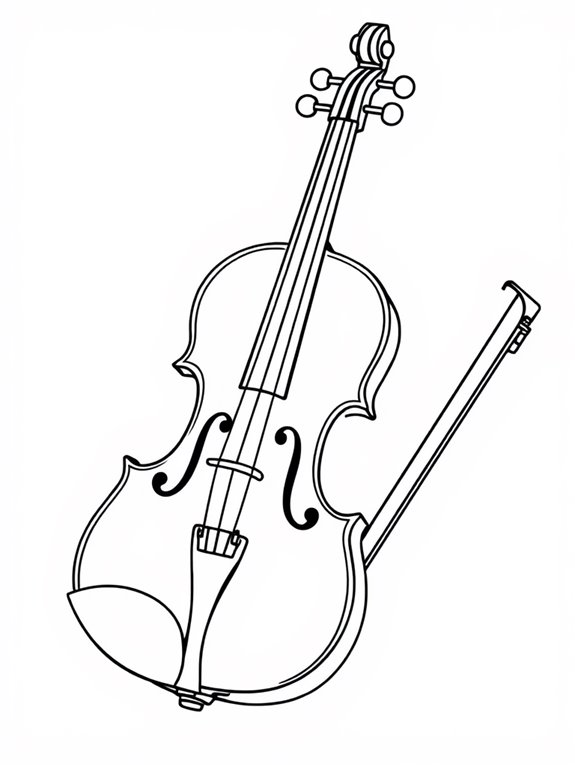 violin coloring page activity