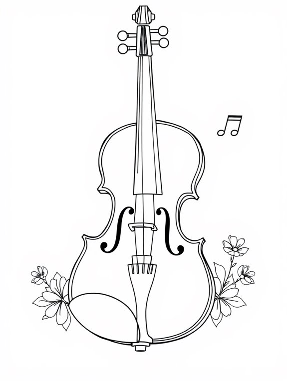 violin coloring page design