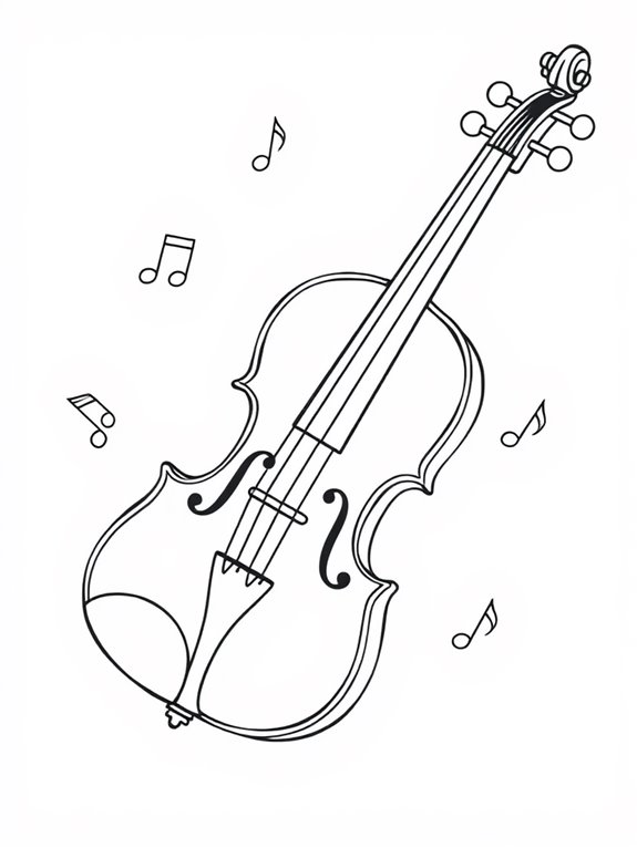 violin coloring page design