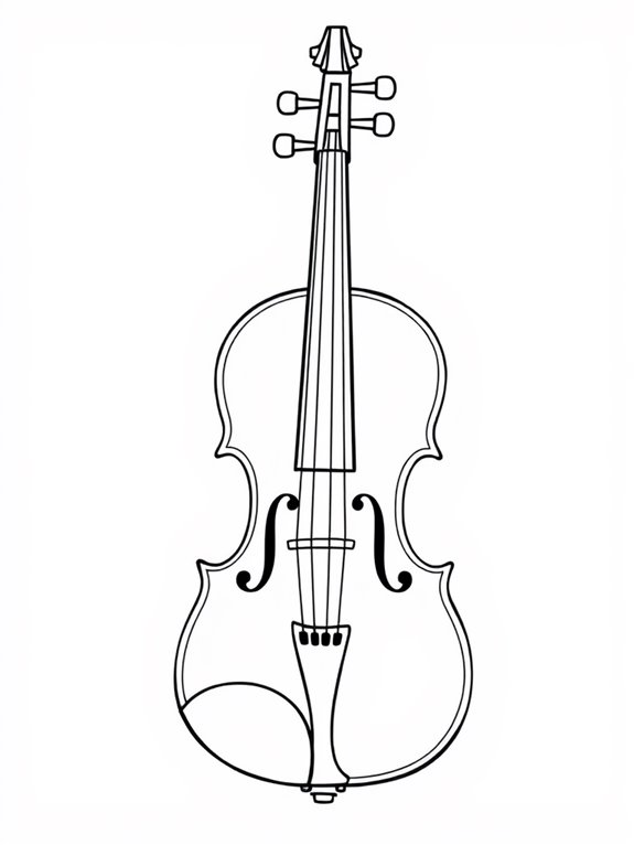 violin outline coloring page