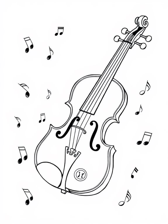 violin themed coloring activity