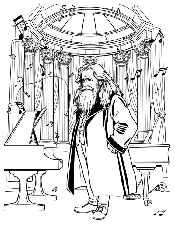 wagner inspired musical coloring page