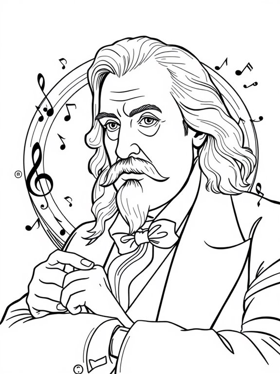 wagner line art coloring page