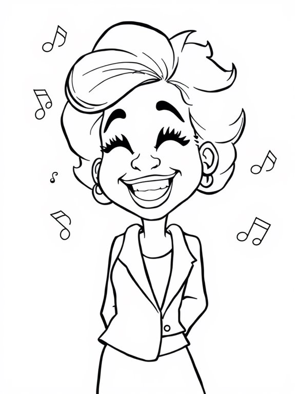 whitney houston cartoon coloring