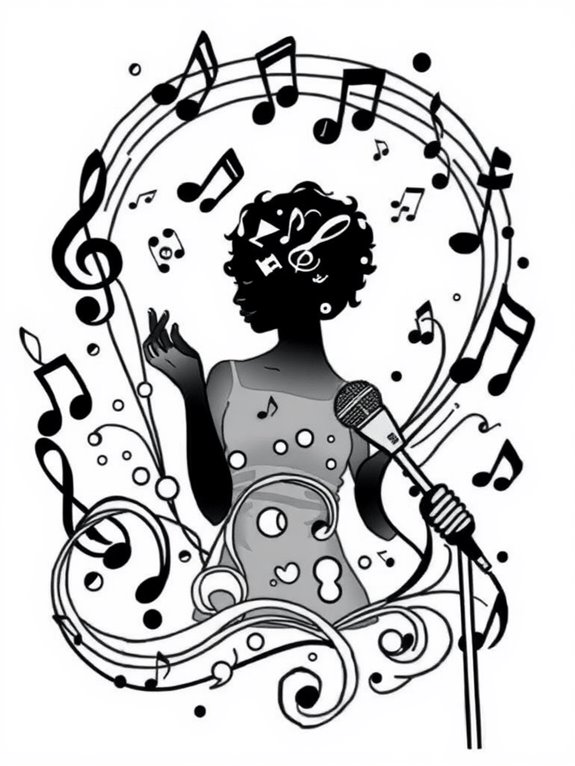 whitney houston coloring page