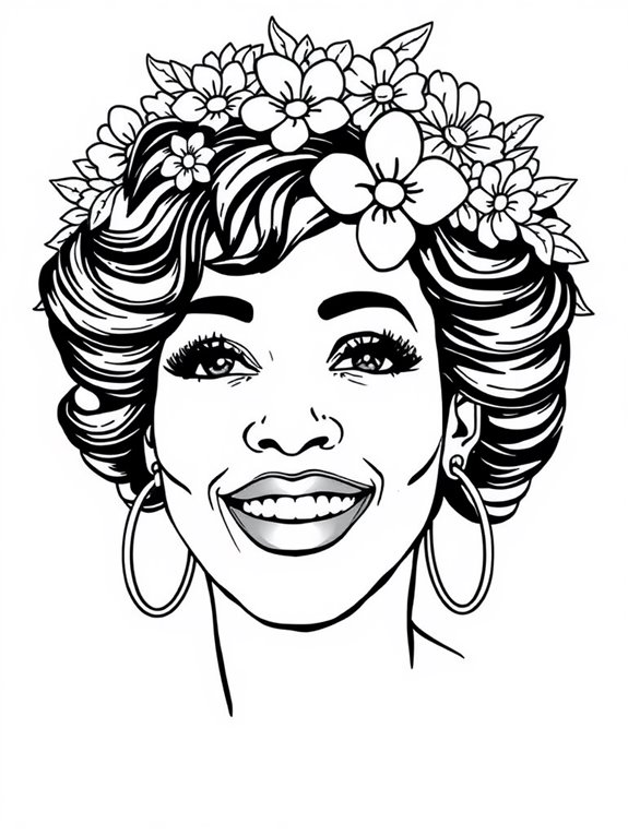 whitney houston coloring page