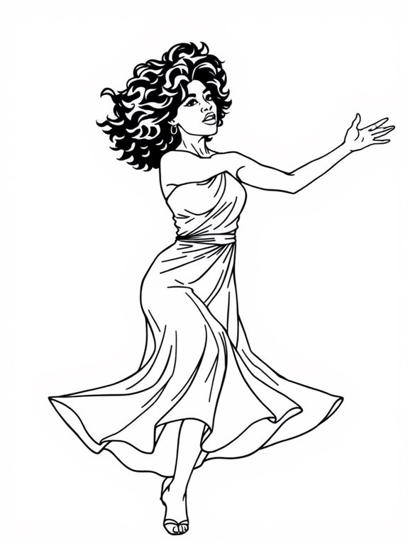 whitney houston dance illustration