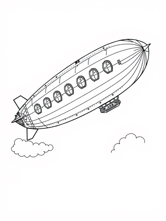 zeppelin airship coloring page